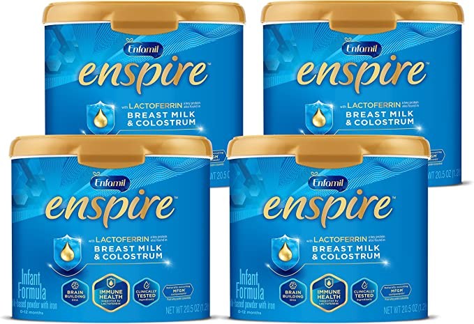 Enfamil Enspire Mead Johnson Blue Zhen Stage 1 (0-12 months) infant milk powder 581g/can of 4 cans (contains lactoferrin, MFGM milk fat film spheres + DHA, double prebiotics)